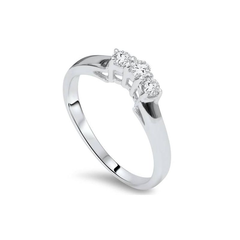 Pompeii3 14K 1/4ct Diamond Wedding Anniversary Curved Guard Ring, 4 of 6
