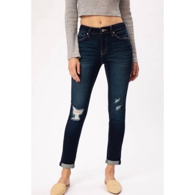 Women's Distressed Mid Rise Jean - KanCan 3