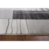 Home Mart Goods Silver Grey Geometric Rectangles Hand-Carved Soft Living Room Area Rug - 4 of 4