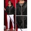 Lars Amadeus Men's Long Sleeves Zip Up Sparkle Metallic Sequins Hoodie Jackets - 4 of 4