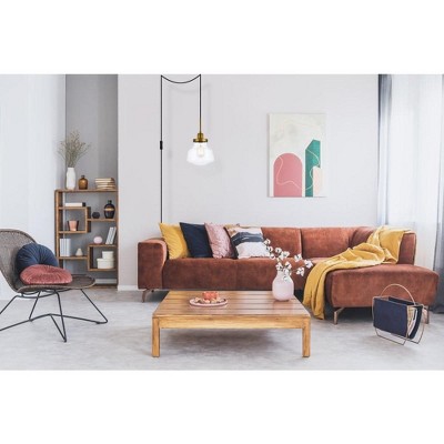 Brass and Clear Seeded Glass Plug-In Pendant Light with Adjustable Cord