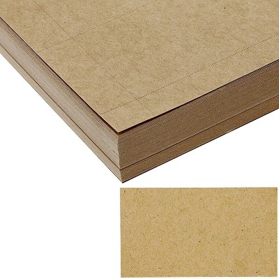 100 Sheets 1000 Cards Printable Business Card Kraft Brown Paper, Heavyweight Card Stock Blank Paper for Printer