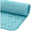 Home Mart Goods Extra Thick Long Light Blue Non-Slip Foam Bathtub Shower Mat With Suction Cups Fast Drying - 36" x 17" - 3 of 4