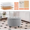 Ottoman with Storage,Foot Rest Round Bag Floor Chair for Bedroom or Entryway in Gray - image 3 of 4