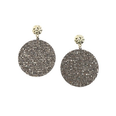 SOHI Women's Chalice Silver Embellished Circular Drop Earrings