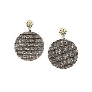SOHI Women's Chalice Silver Embellished Circular Drop Earrings - 1 of 4