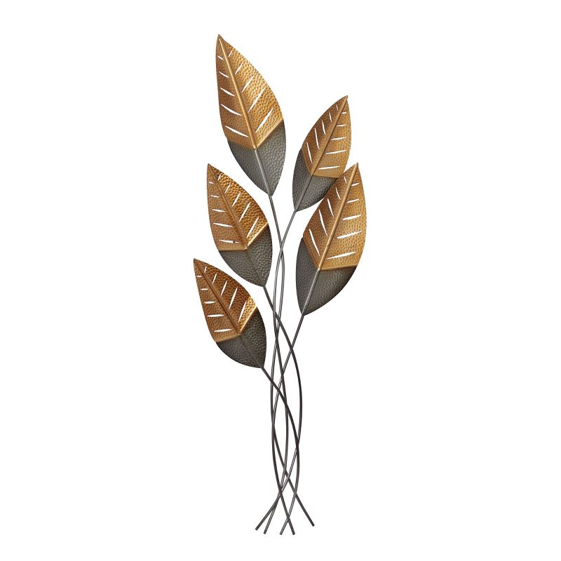 Contemporary Metal Leaf Wall Decor Gold - Olivia &#38; May, 5 of 6