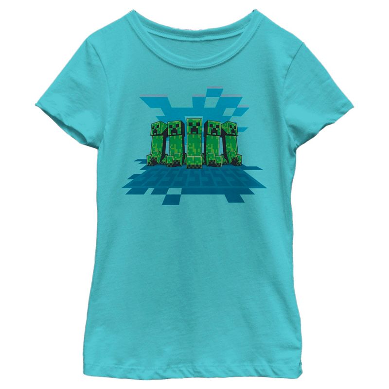 Girl's Minecraft Creeper Mob T-Shirt, 1 of 5