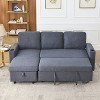 VYNXARIA 78.7"Comfortable Linen L-Shaped Combo Sofa Sofa Bed,Reversible Sleeper Combo Sofa with Pullout Bed - 2 of 4