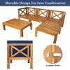 5-Piece Outdoor Patio Solid Wood Sectional Sofa with Coffee Table and Cushions - 3 of 4
