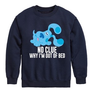 Boys' - Blue's Clues & You! - No Clue Why I'm Out Of Bed Graphic Long Sleeve Fleece Sweatshirt - 1 of 4