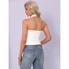 INSPIRE CHIC Women's Halter Sweetheart Neck Backless Sleeveless Cropped Top - 3 of 4