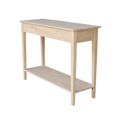 Spencer White Wood Sofa Console Table with Storage