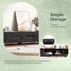 HDZNVF Modern TV Stand For TVs Up To 80 Inches, Entertainment Center With Glass Door, Black - 4 of 4