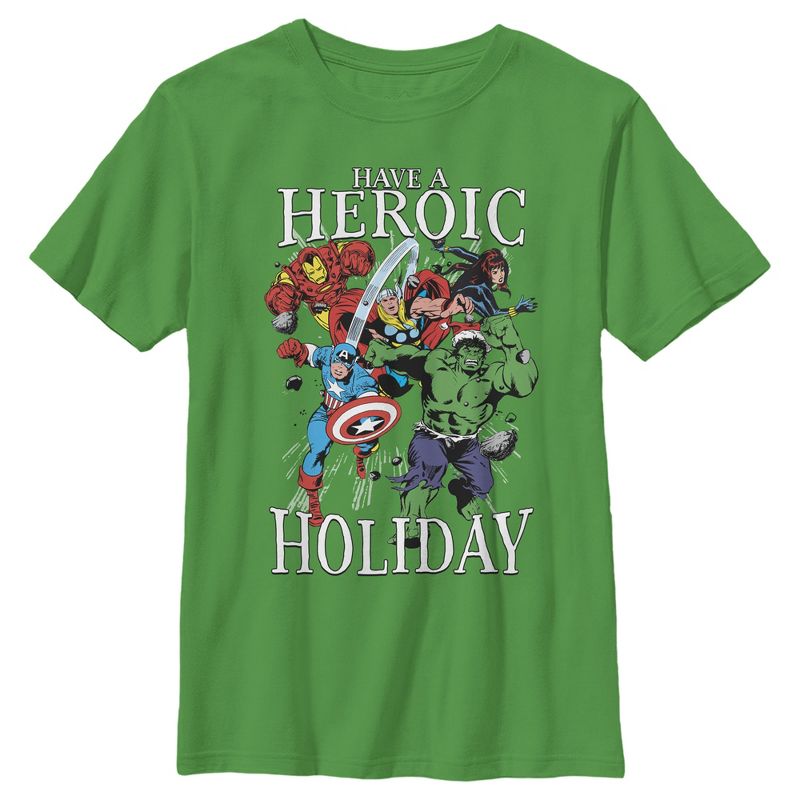 Boy's Marvel Heroic Holiday Avengers T-Shirt, 1 of 4