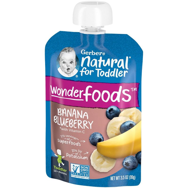 Gerber Toddler Banana Blueberry Baby Food Pouch - 3.5oz, 3 of 11