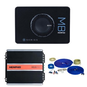 Memphis Audio MBE8S24 MB Single 8” Loaded enclosure with Memphis 750 W Mono Amplifier with Wiring Kit - 1 of 4