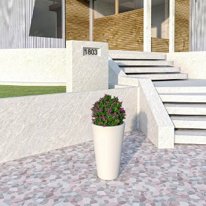 LeisureMod Pebble Fiberstone and MGO Clay Planter Tapered Round Planter Pot for Indoor and Outdoor - 1 of 4