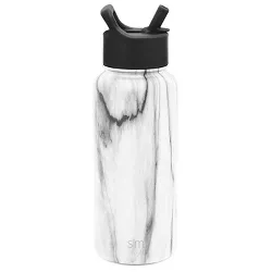 Simple Modern 32oz Stainless Steel Summit Water Bottle  with Straw Lid Carrara Marble