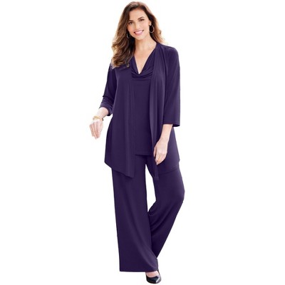 Catherines Women's Plus Size Dream Drape Cardigan And Tank Duet