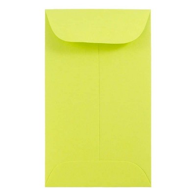 JAM Paper #5.5 Coin Business Colored Envelopes 3.125 x 5.5 Ultra Lime Green 356730546