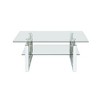 39.4" Transparent Glass 2-Tier Coffee Table - 3 of 4