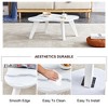Vynxaria Modern minimalist white table top,Cloud shape gives you a new experience, computer desk. The game table. Suitable for dining, living rooms - 4 of 4