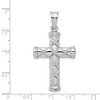Black Bow Jewelry Sterling Silver Rhodium-Plated Hollow 3D Cross Pendant, 25 x 47mm - 3 of 4