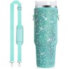 BABYYER Bling Water Bottle Holder, Rhinestones Water Bottle Sling Bag Stanley Cup Accessories with Lid Covers for Stanley 40 oz Tumbler - 2 of 4
