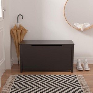 Wooden Toy Storage Chest with Safety Hinge, Kids' Storage Bench for Bedroom, Playroom, Living Room, Toddlers' Toy Organizer Box, 31.5"x13"x16.7" - 1 of 4