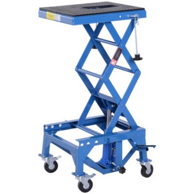 Syemin Lift Jacks Heavy Duty 300 lbs Scissor Jack Lift Foot Step Wheels for Small Dirt Bikes Everyday and Industrial, Blue, 17.8"*17.3"*15"