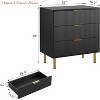 Entryway 3 Drawer Dresser, Wood Chest of Drawers Organizer Storage w/Handle, Small Storage Cabinet, Modern Design Dresser - 2 of 4