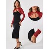 INSPIRE CHIC Women's Tie Neck Lace Long Sleeves Crop Gothic Bolero Shrug - 2 of 4