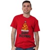 Funny Christmas Happy Pizzamas Pizza Graphic T Shirt Men or Women Brisco Brands - 4 of 4