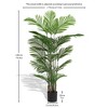 NAYSAYE Planter Artificial Areca Palm Plant Faux Tropical Tree in Pot for Indoor Outdoor Garden, Green, 55.9"*9"*7.8" - 3 of 4