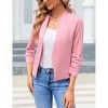 Women's 3/4 Sleeve Blazer Casual Open Front Cardigan Shrugs Ruched Sleeve Office Cropped Blazer Jacket - 4 of 4