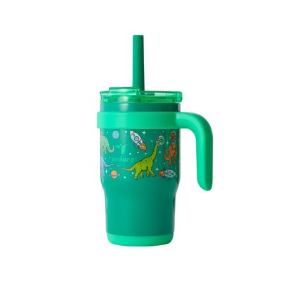 Reduce 14oz Coldee Vacuum Insulated Stainless Steel Straw Tumbler Bright Green: Kids Leakproof & Spillproof Cup