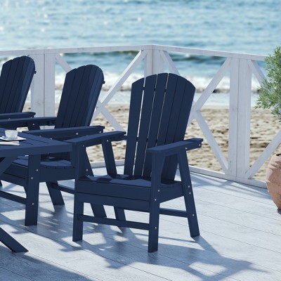 Navy Blue HDPE Adirondack Outdoor Dining Chair