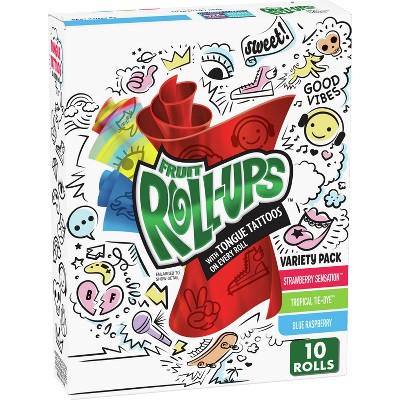 Fruit Roll-Ups - Fruit Candy - Tropical / Strawberry Flavor
