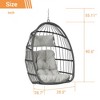 Outdoor Garden Rattan Egg Swing Chair Hanging Chair for Bedroom Living Room Balcony - 4 of 4