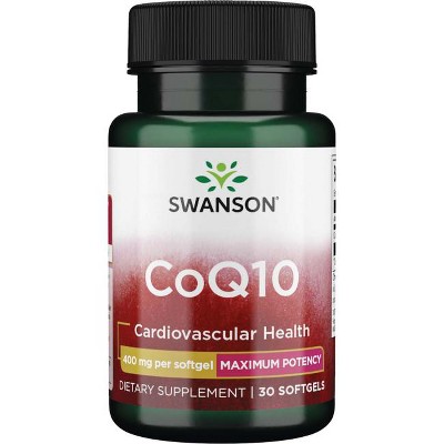 Swanson Dietary Supplements Maximum Potency Coq10 400 mg Softgel 30ct.