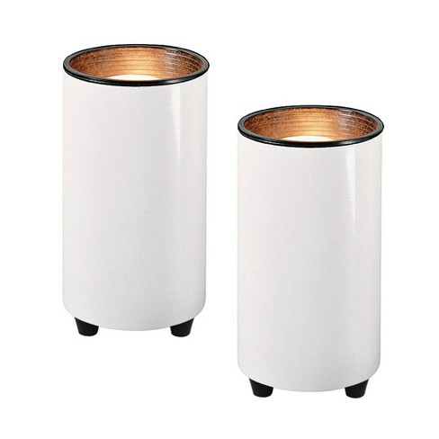 Pro Track Set of 2 Can Mini Uplighting Indoor Accent Spot-Lights Plug-In  Floor Plant Home Decorative Art Desk Picture Table White Finish 6 1/2