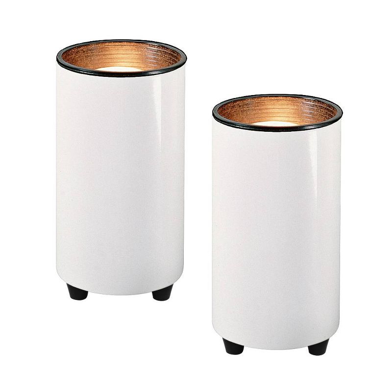 Pro Track Set of 2 Can Mini Uplighting Indoor Accent Spot-Lights Plug-In Floor Plant Home Decorative Art Desk Picture Table White Finish 6 1/2" High, 1 of 7