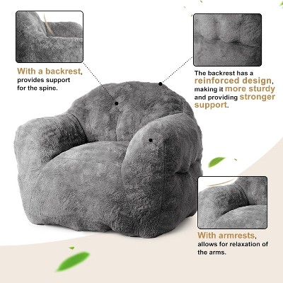 39" Bean Bag Chairs for Adults Kids, Soft Beanbag Sofa Chair High-Density Foam Filled Cozy Bean Bag Couch with Armrests for Living Room Bedroom