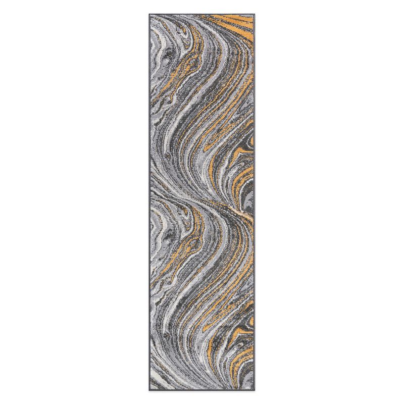 World Rug Gallery Contemporary Abstract Swirl Stain Resistant Soft Area Rug, 1 of 13