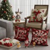 Winter Pillow Covers Cross Snowman Poinsettias Snowflakes Christmas Trees Throw Pillow Cases Set of 4 - 3 of 4
