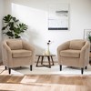 CAVINAS Corduroy Barrel Accent Chair with Curved Backrest and Pillows,Cozy Upholstered Living Room Chairs,Reading Chairs for Living Room - 4 of 4