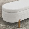 Airsurfer Ottoman Oval Storage Bench,Rubber Wood Leg - 3 of 4