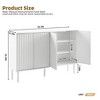 TiramisuBest 55.1"x13.7" Minimalist Shoe Cabinet with 5 Solid Wood Legs, 4-Door Fluted Storage Sideboard with Adjustable Shelves, White - 4 of 4