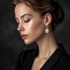 Baroque Pearl Stud & Hoop Earrings - Cultured Freshwater Pearl Square Statement Drop Dangle, Gold Plated Bridal & Birthday Gift - 3 of 4